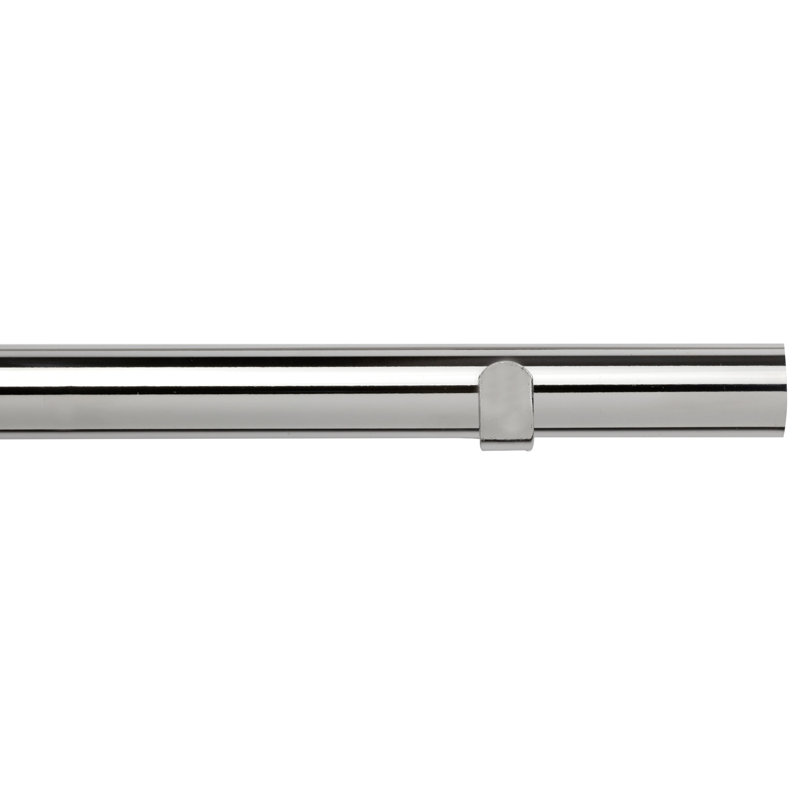 2.8cm Single Curtain Pole, 300 cm W x 2.8 cm H, Chrome
