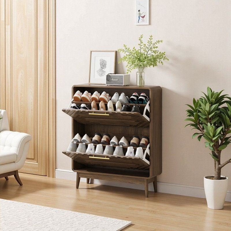 Armoire de rangement pour chaussures 16 paires avec 2 tiroirs rabattables