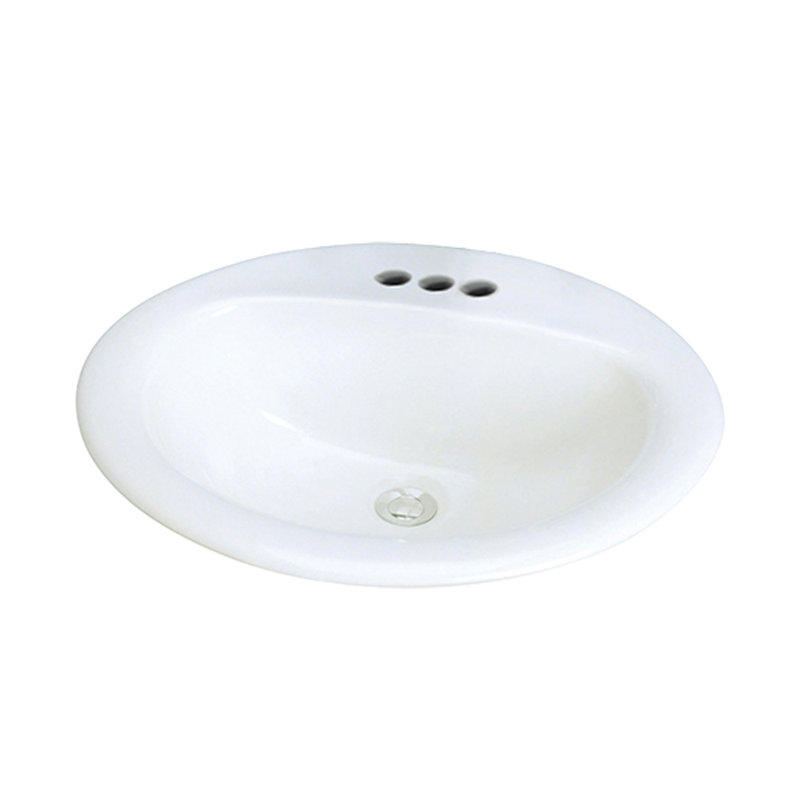 Transolid Akron 17.12'' White Vitreous China Oval Bathroom Sink with Overflow