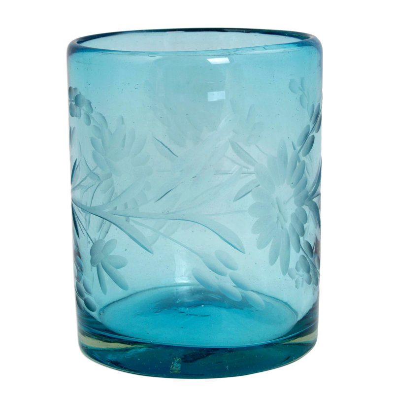 Fair Trade Handmade Glass Stemless Wine Glass