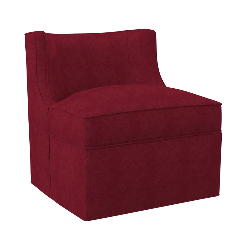 Social Swivel Slipper Chair, Margaret Lipstick Polyester Blend