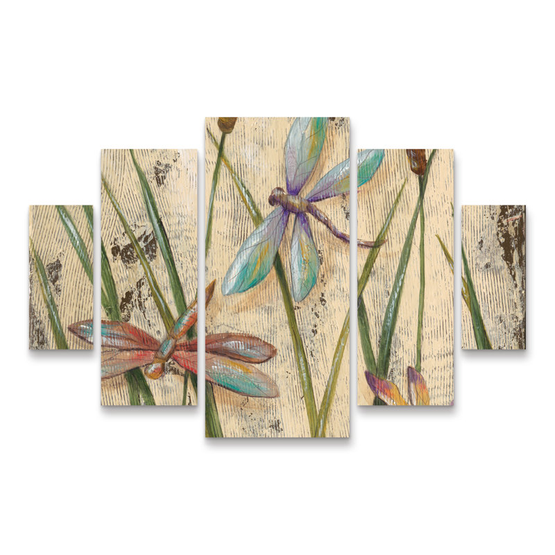Jade Reynolds «Dancing Dragonflies I», ensemble de panneaux à losanges