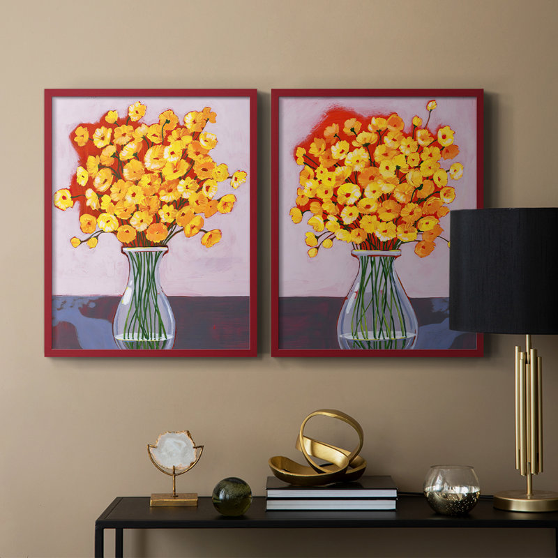 «Daisy Bouquet I», reproduction encadrée de qualité supérieure - prête à être accrochée - aucun clou requis - aucun clou requis