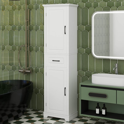 Tall Narrow Bathroom Storage Cabinet, Freestanding Storage Cabinet With Doors And Adjustable Shelves, Door Shelve Design
