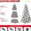 Arbre de Noël 8 pi avec finition floquée, 500 lumières blanches chaudes et une atmosphère festive, lumières pour l'humeur-734810530