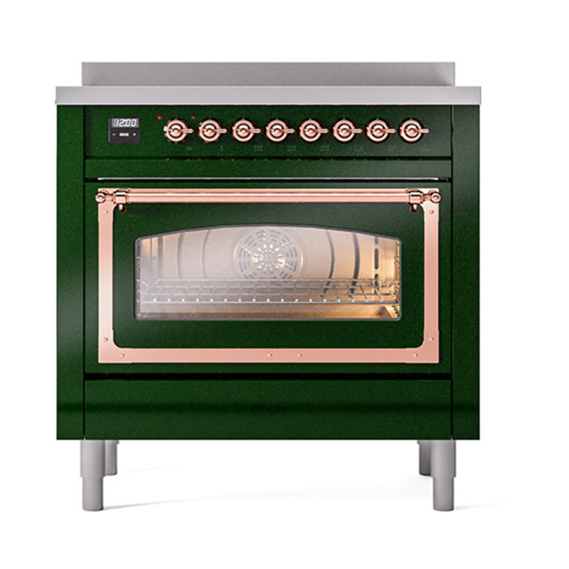 ILVE Nostalgie II Noblesse 36 po à induction, Vert émeraude / cuivre