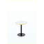 Table basse ronde de luxe moderne 23,6 po, plateau en panneau de fibres à densité moyenne à texture marbrée avec finition peinture UV, bordure en acier inoxydable, pieds en métal, table d'appoint de salon-130621717