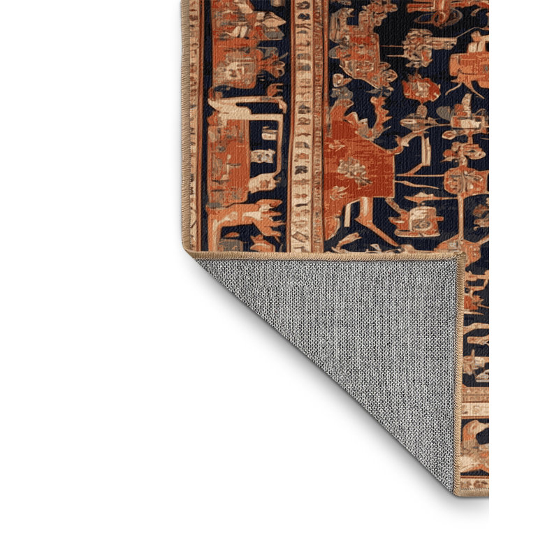 Tapis brun lavable à la machine, Rond 8 pi