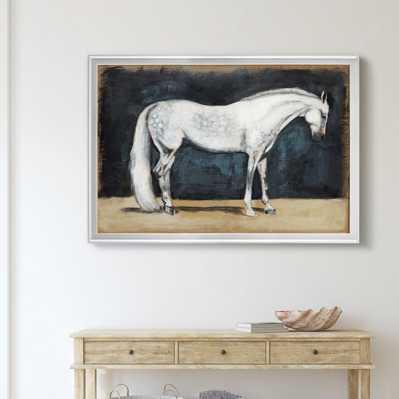«Équitation études V», impression sur toile encadrée, Argent, H 22,5 po x l 30,5 po x P 1,5 po