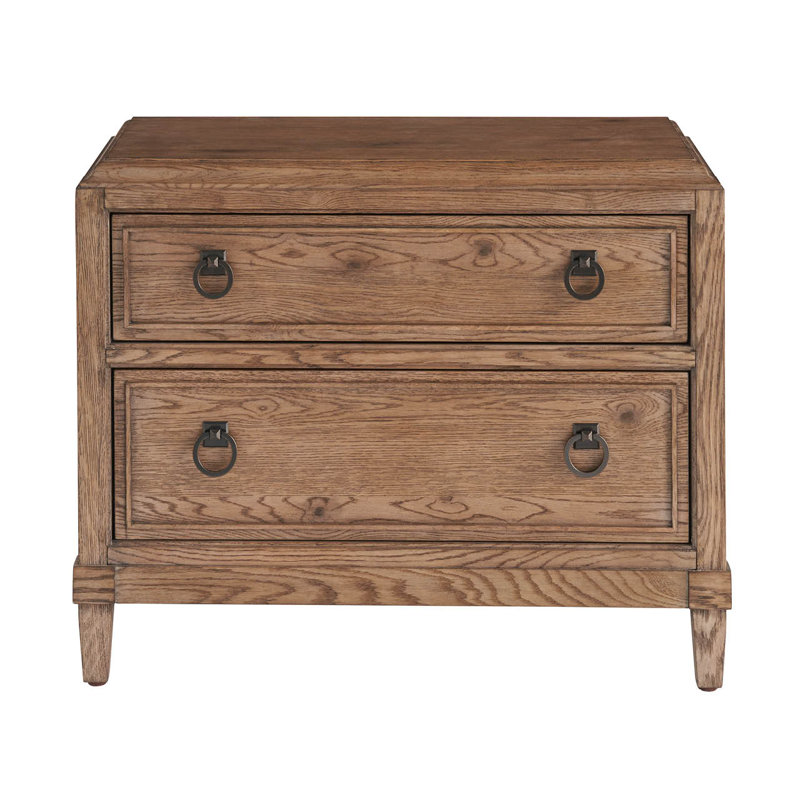 Table de chevet 2 tiroirs Hayes, Brun