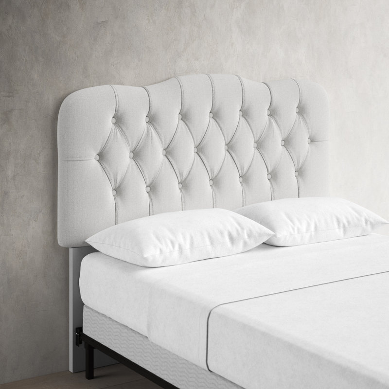 Michaela Upholstered Headboard, White Performance Twill, Full