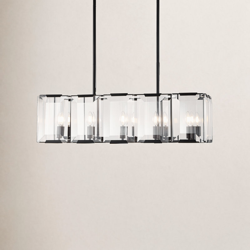 Caputo Lafe 10 - Light Unique / Statement Square / Rectangle Chandelier with Crystal Accents