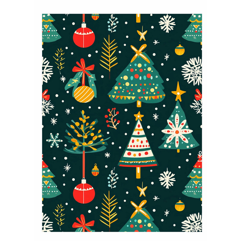 «Holiday Christmas Tree Dreams II», reproduction d'art moderne sans cadre, H 16 po x l 12 po