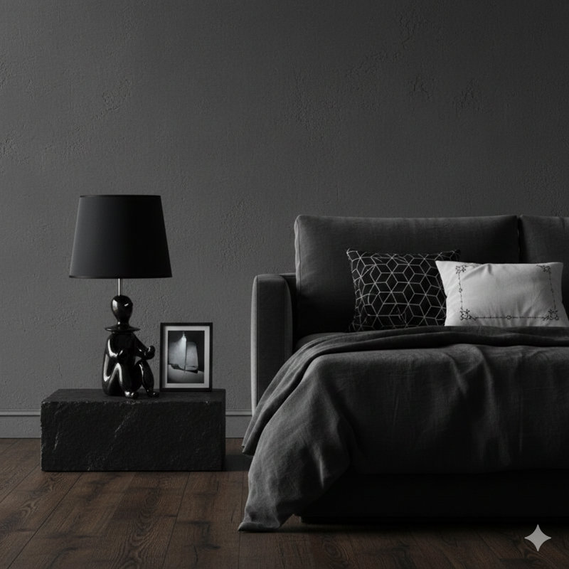 Lampe de table clown moderne 21,25 po, Noir, Noir