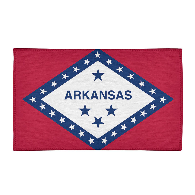 Tapis de chenille de drapeau rouge arkansas, Rectangle 2 pi x 3 pi