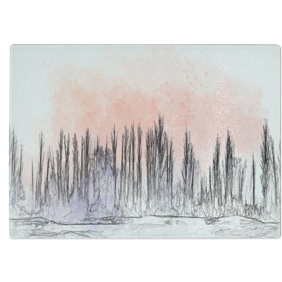 Tempered Glass a Winter Forest Chopping Board