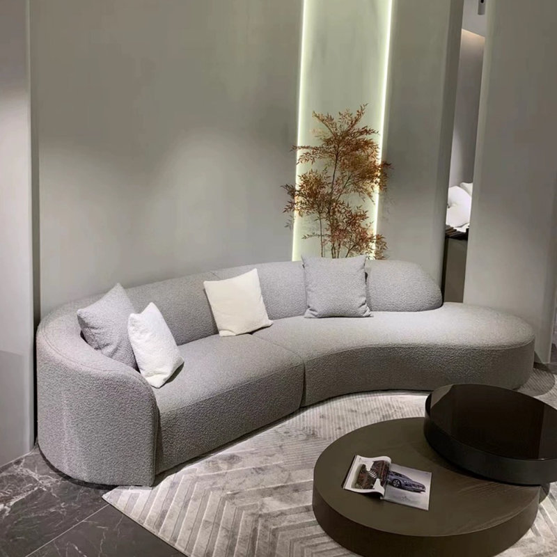 Canapé modulaire 2 pièces rembourré, Orienté à droite, Velours gris velours