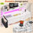 Small Computer Desk With 2 Drawers & LED Lights,Home Office Desks With Side Pocket And Monitor Stand-939457985-931550594