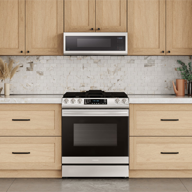 Samsung 1.1 cu. ft. Smart Slim Over-the-Range Microwave with 400 CFM Hood Ventilation with Wi-Fi, Stainless Steel