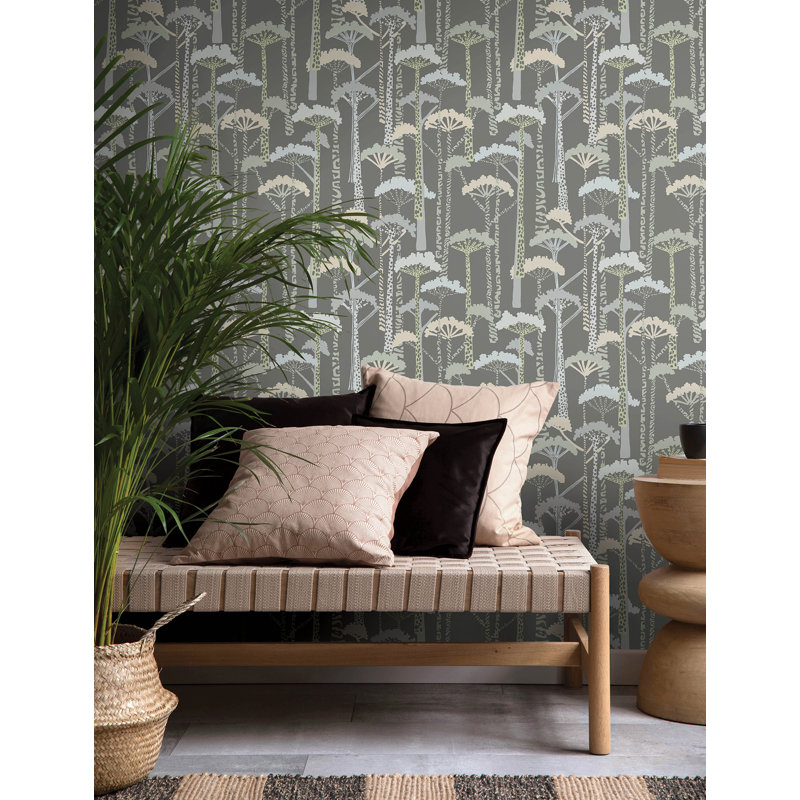 Unify Indigo Forest Wallpaper, Gray