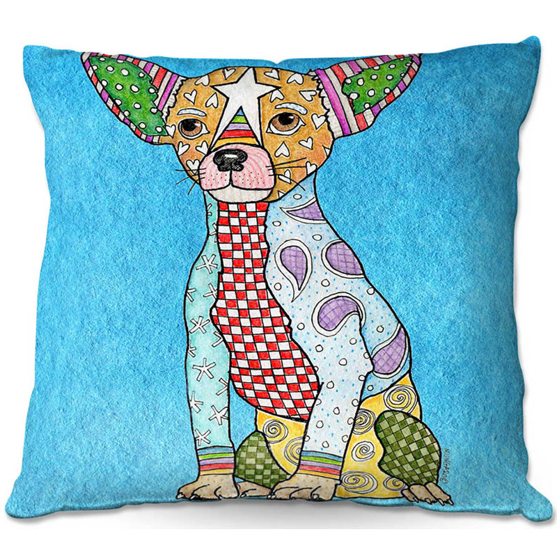  Coussin Couch Chihuahua, 16 po x 1 po, Aigue-marine