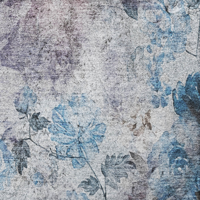 Tapis à poil long de qualité supérieure lavable à la machine ADS724, Bleu, 10 pi x 14 pi