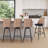 Upholstered Black Rattan Full Back Counter Swivel Bar Stool-121091467