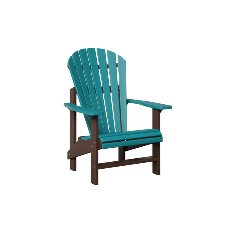Berlin Gardens Comfo Back Upright Adirondack Chair, Aruba Blue/Chocolate Brown