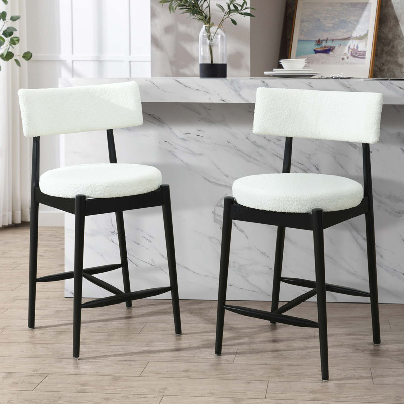 Tabouret de comptoir Mid-Century moderne (ensemble de 2), Noir