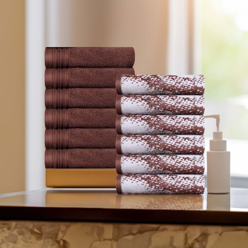 Serviettes de table massives en marbre 100% coton 500 g / m² à séchage rapide Kreager 500 g / m², Brun