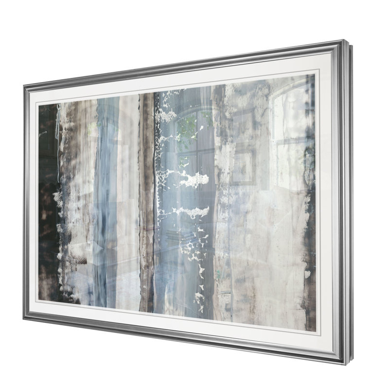 « icy horizon i », reproduction, H 20 po x l 24 po x P 1,5 po, Cadre argenté