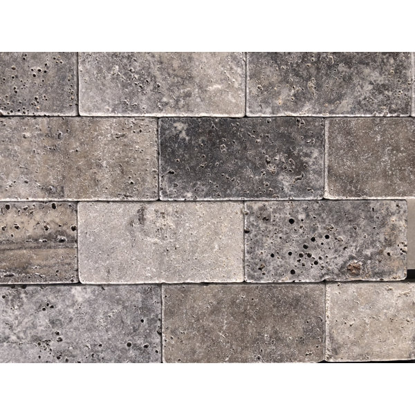 Travertine 3" x 6" Natural Stone Look Subway Floor Use Tile