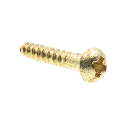 Wood Screws, Round Head, Phillips Drive, #2 X 1/2 in., Solid Brass (25 Pack)