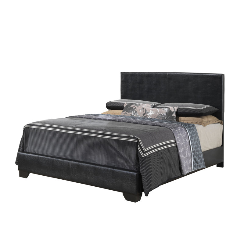Upholstered Low Profile Standard Bed, King, Black 2