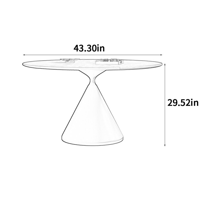 Table de salle à manger de style médiéval moderne, H 29,52 po x L 43,3 po x l 43,3 po