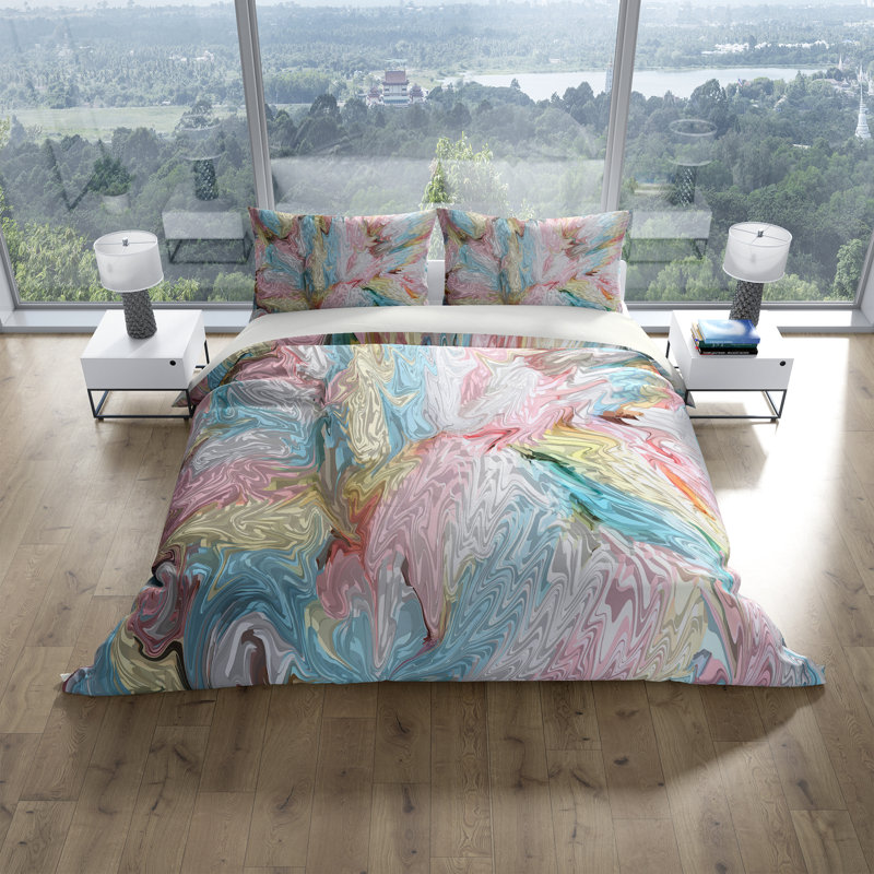 Polyester Abstract Duvet Cover, Twin Duvet Cover + 1 Sham