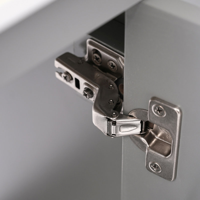 Petit meuble-lavabo moderne avec lavabo en céramique, Gris