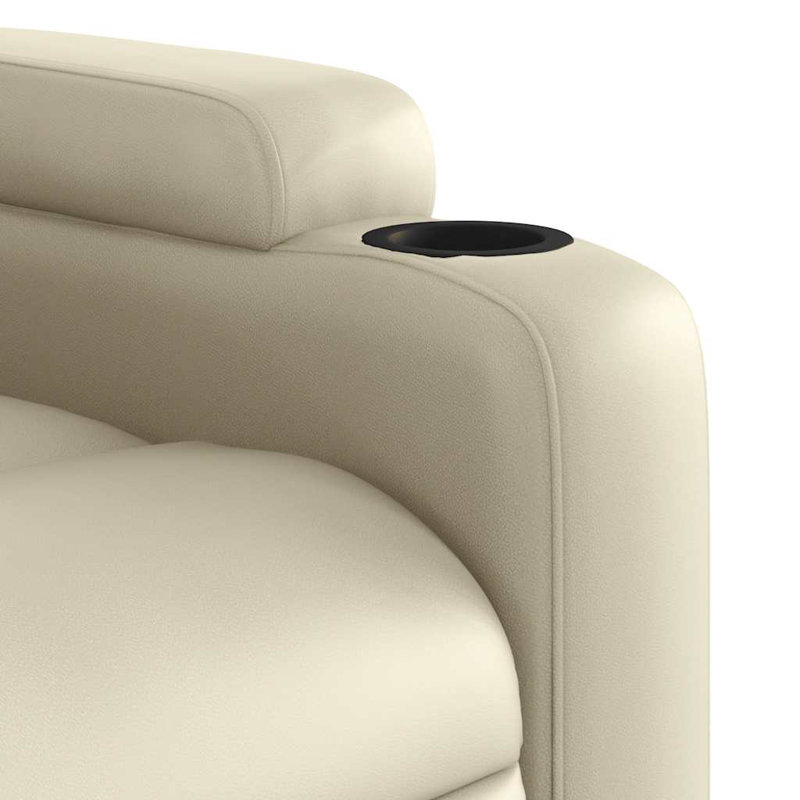  Massage Recliner Chair Cream Faux Leather, Metal, Plywood Medium