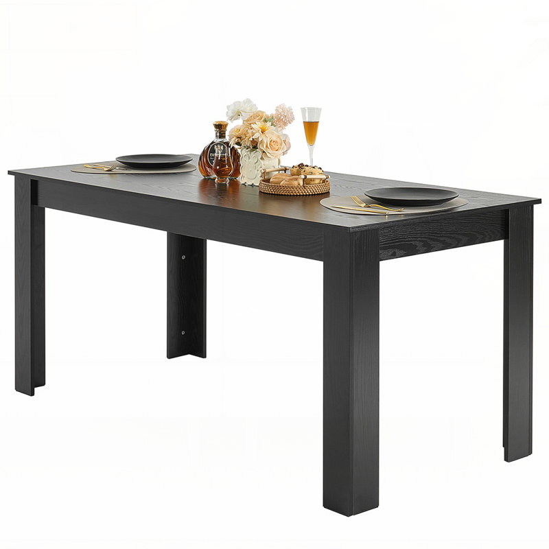 Table de salle à manger rectangulaire en bois 63 pouces pour 4 à 6 personnes (table seulement)