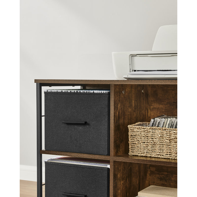 Agapi 73.5cm Wide File Cabinet, Black/Brown