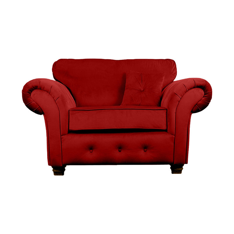 Lila 2 Seater Velvet Loveseat, Burgundry