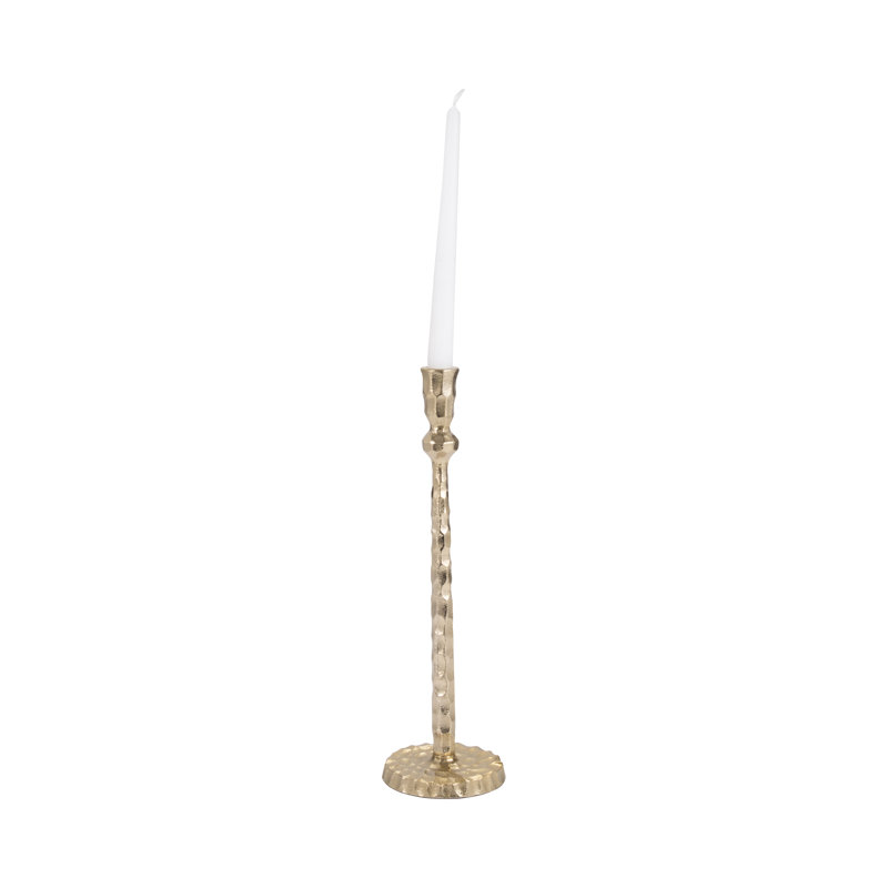 Porte-bougie décoratif martelé décoratif pour la maison - Porte-bougie de table moderne pour décoration de salon - Or et métallique