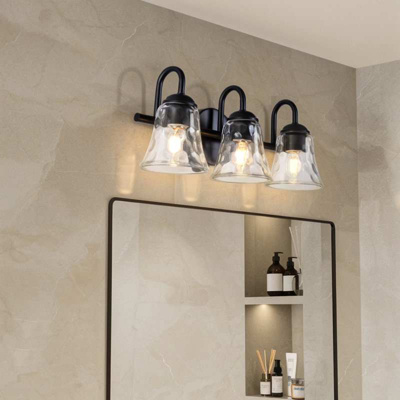 Ludovina 3-Light Dimmable Vanity Light, Matte Black