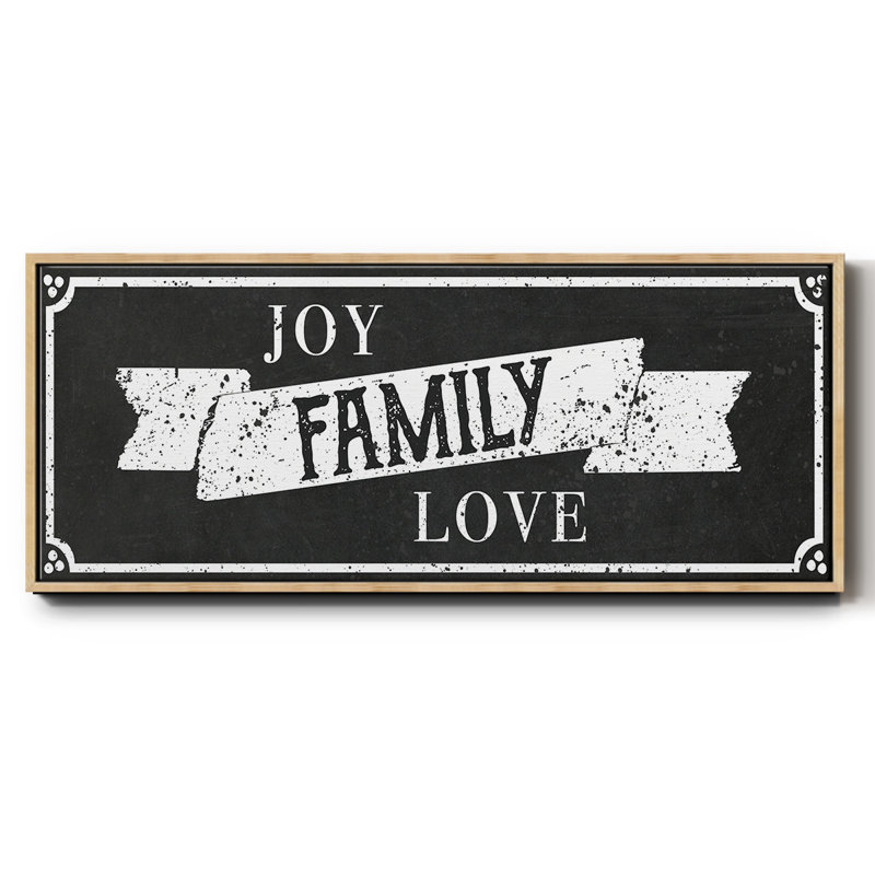 Joy Family Love - toile encadrée, H 20 po x l 50 po