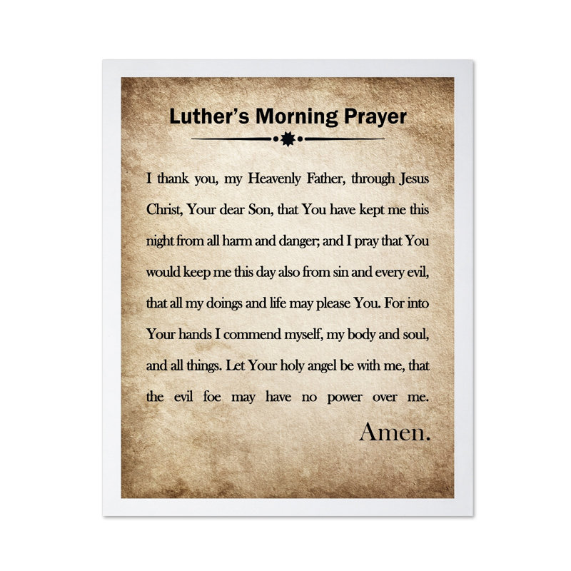 Luther's Morning Prayer, Poster, 18"H x 24"W, White Framed