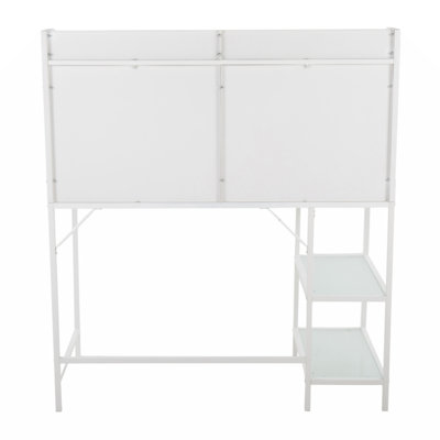 Ezhno Glass Top Metal Base Writing Desk