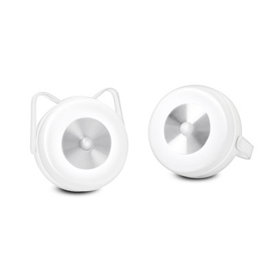 Veilleuse à lumière blanche à détecteur de mouvement 6000K à 2 lumières 6000K, apparence de chat mignon, rechargeable par USB