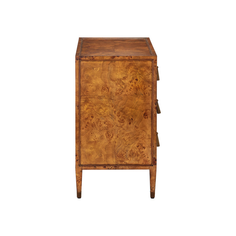 Evie Solid Wood Accent Chest, Mappa Burl