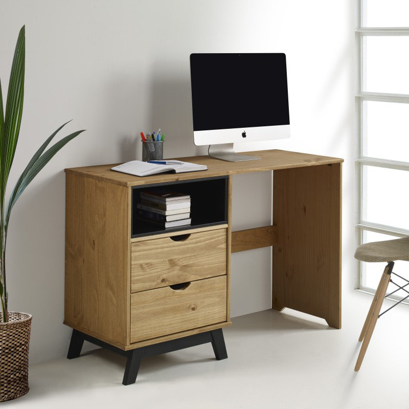 Akshara Solid Wood Top Writing Desk, Brown