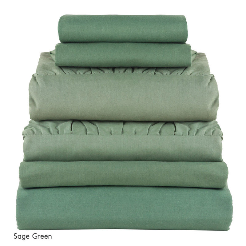 Rhowen Cotton Blend Standard Flat Sheet, Dark Green